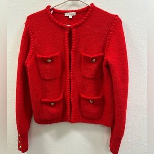 J. Crew Red Cardigan Sweater